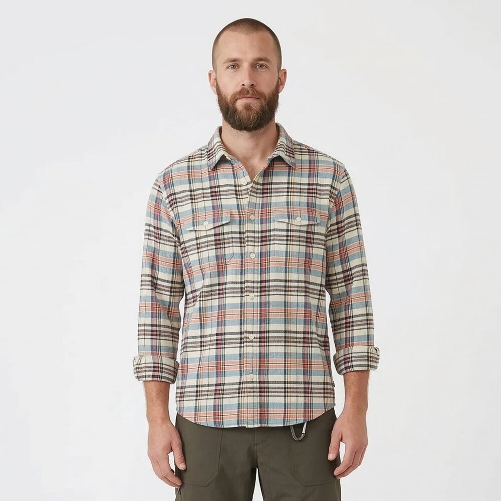 Patagonia Shirt Mens Button Up Organic Cotton Plaid Gorpcore Casual Blue L